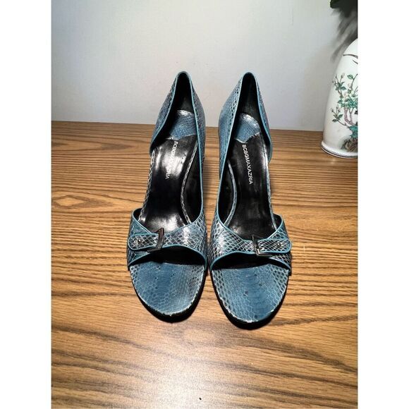 BCBGMaxAzaria Snakeskin Blue Heels | 8.5 - Picture 2 of 9